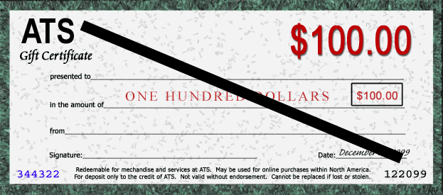 $100.00 Gift Certificate