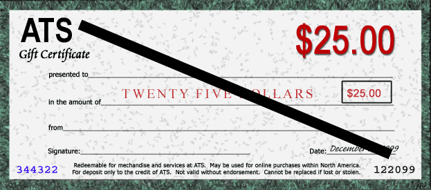 $25.00 Gift Certificate